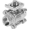 Ball valve Series: VZBE Stainless steel/PTFE Bare stem PN63 Internal thread (NPT) 1.1/4" (32)